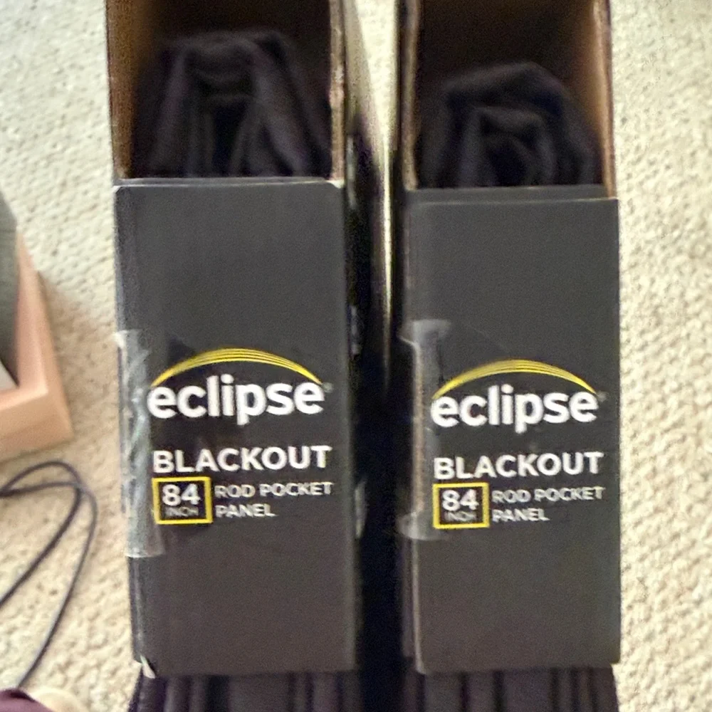 NWT Eclipse Blackout Curtain Panels in Black - Pack of 2 - Picture 8 of 13